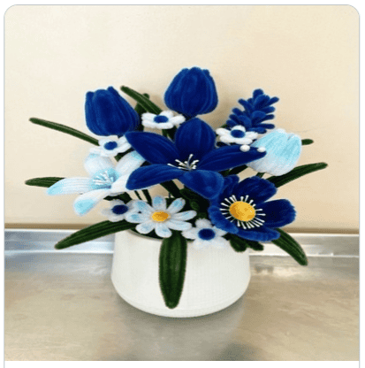 Arranjo de Flores Azuis